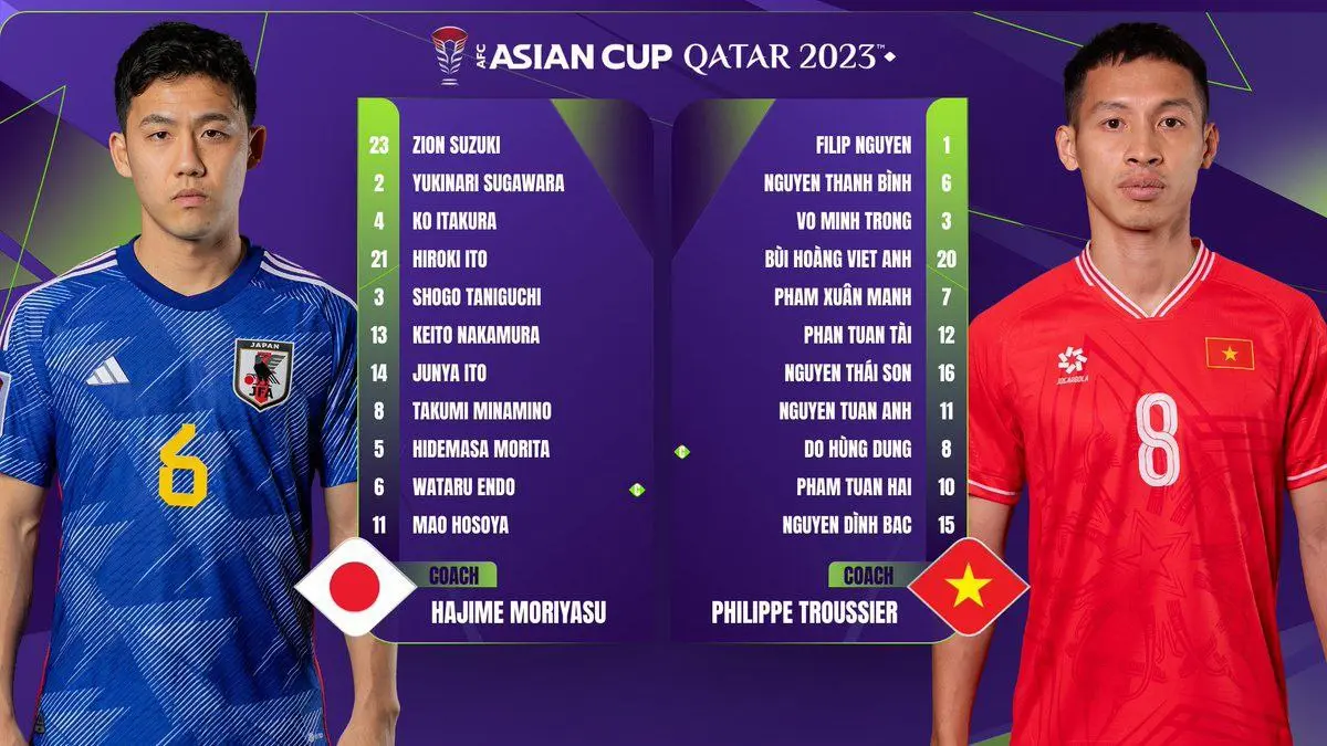 اعلام ترکیب دو تیم ملی ژاپن و ویتنام