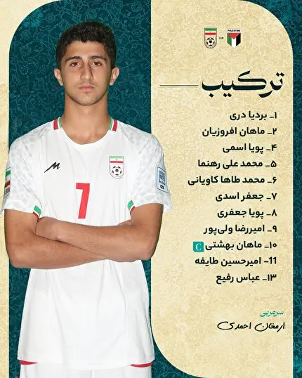 اعلام ترکیب تیم ملی نوجوانان مقابل فلسطین