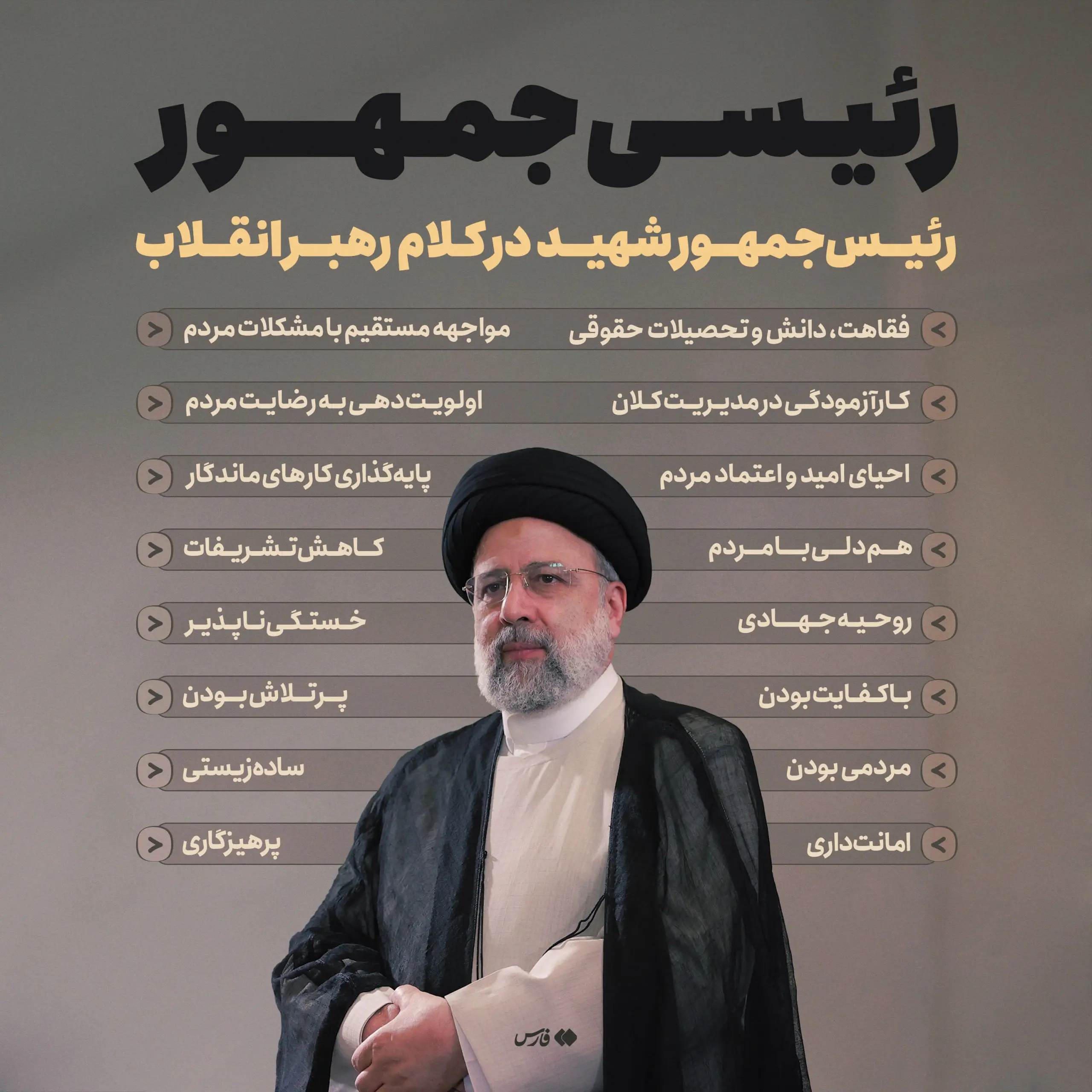 رئیس‌جمهور شهید در کلام رهبر انقلاب + اینفوگرافیک