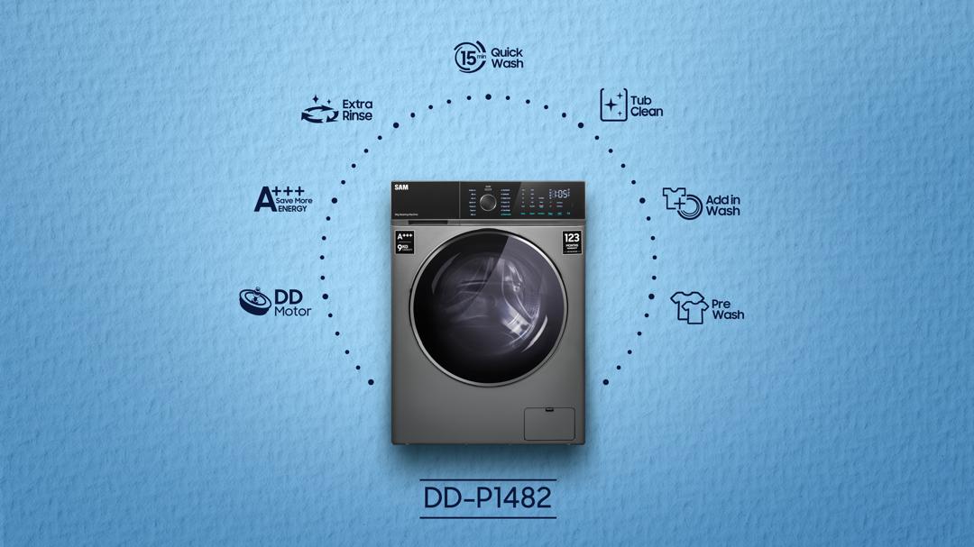 جزئیاتی از موتورهای پیشرفته ماشین لباسشویی سام