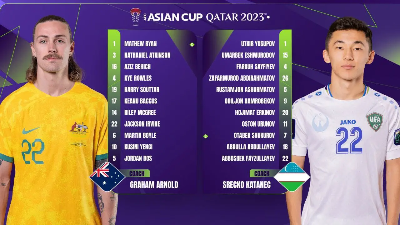 رونمایی از ترکیب دو تیم ملی استرالیا و ازبکستان