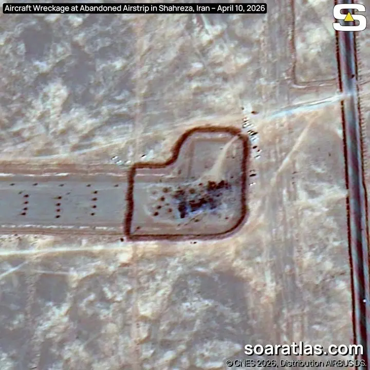 تصاویر ماهواره‌ای از خسارات‌ سنگین به بالگردها و جنگنده‌های آمریکایی در اصفهان