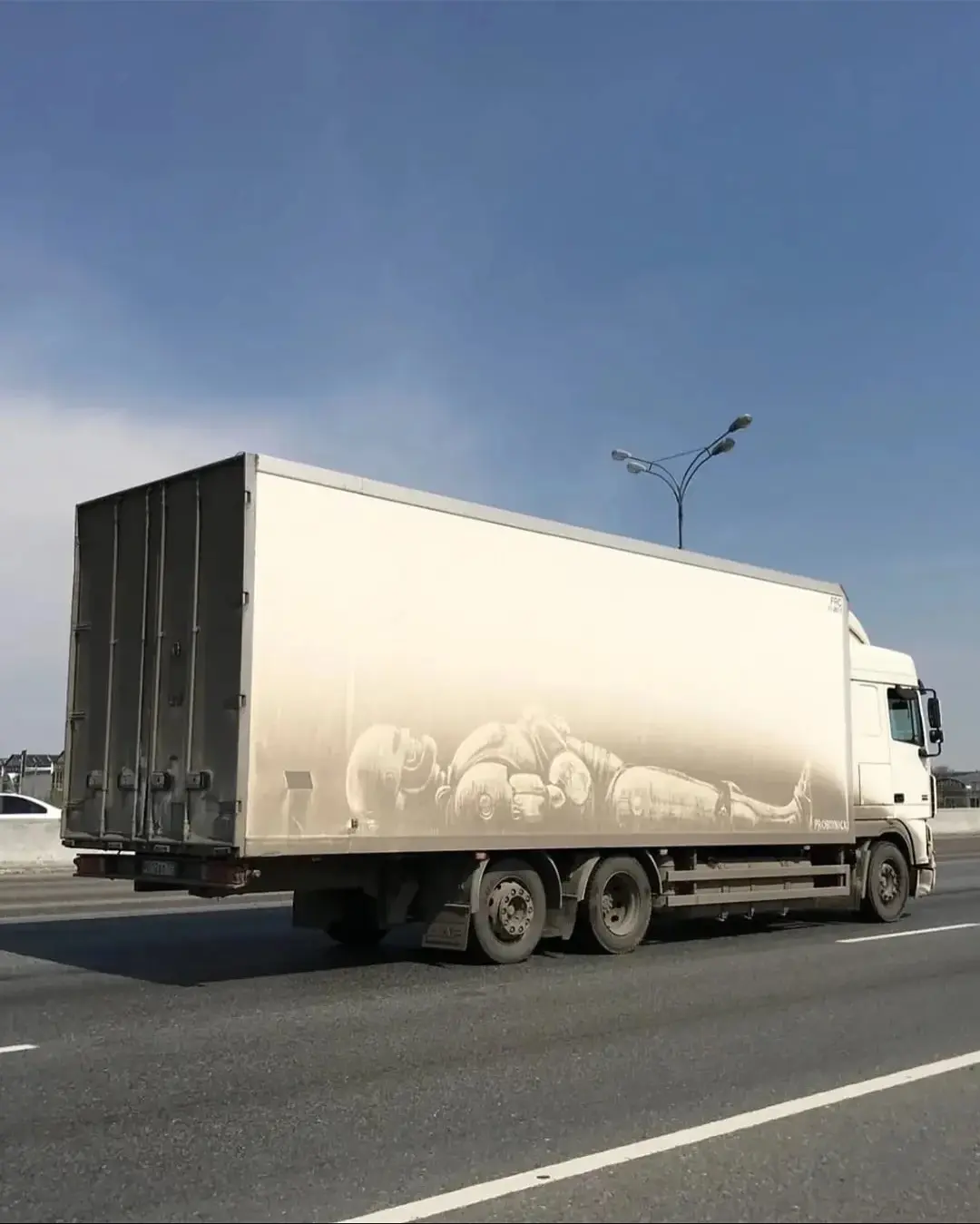 هنرمند روس از گرد و غبار، بوم می‌سازد + عکس