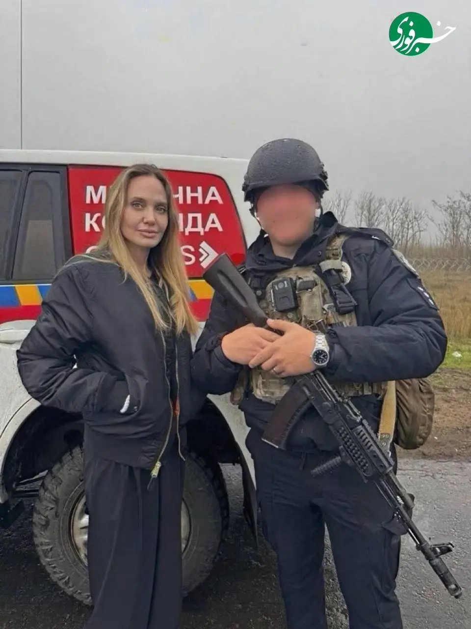 آنجلینا جولی به شهر خرسون رفت| خط مقدم جنگ در اوکراین! + عکس