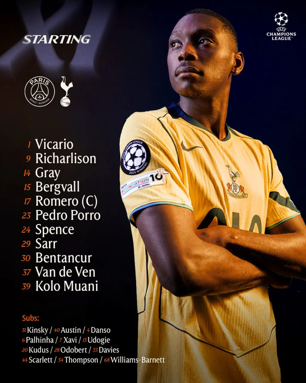 ترکیب دو تیم پاری سن ژرمن و تاتنهام