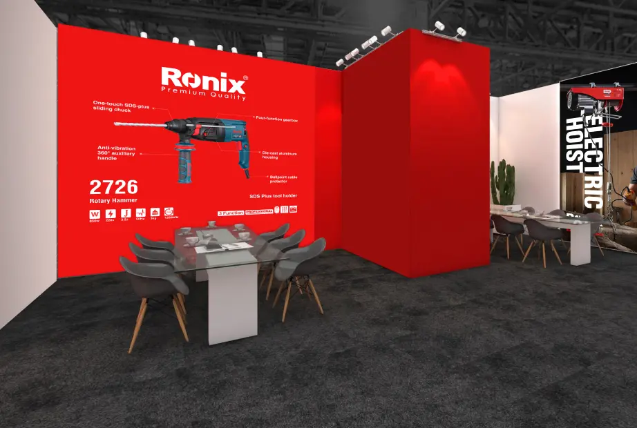 طراحی و ساخت غرفه رونیکس در نمایشگاه بین‌المللی تخصصی ابزارآلات صنعت اهواز