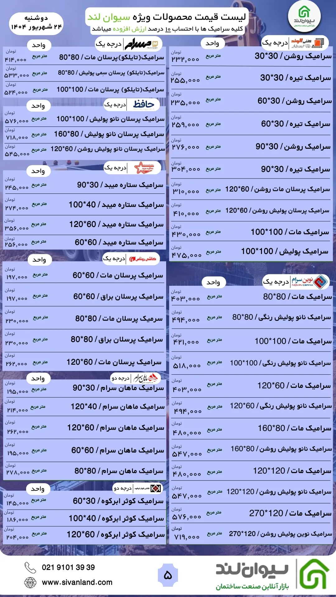 قیمت‌های جدید سیمان اعلام شد / دوشنبه 24 شهریور
