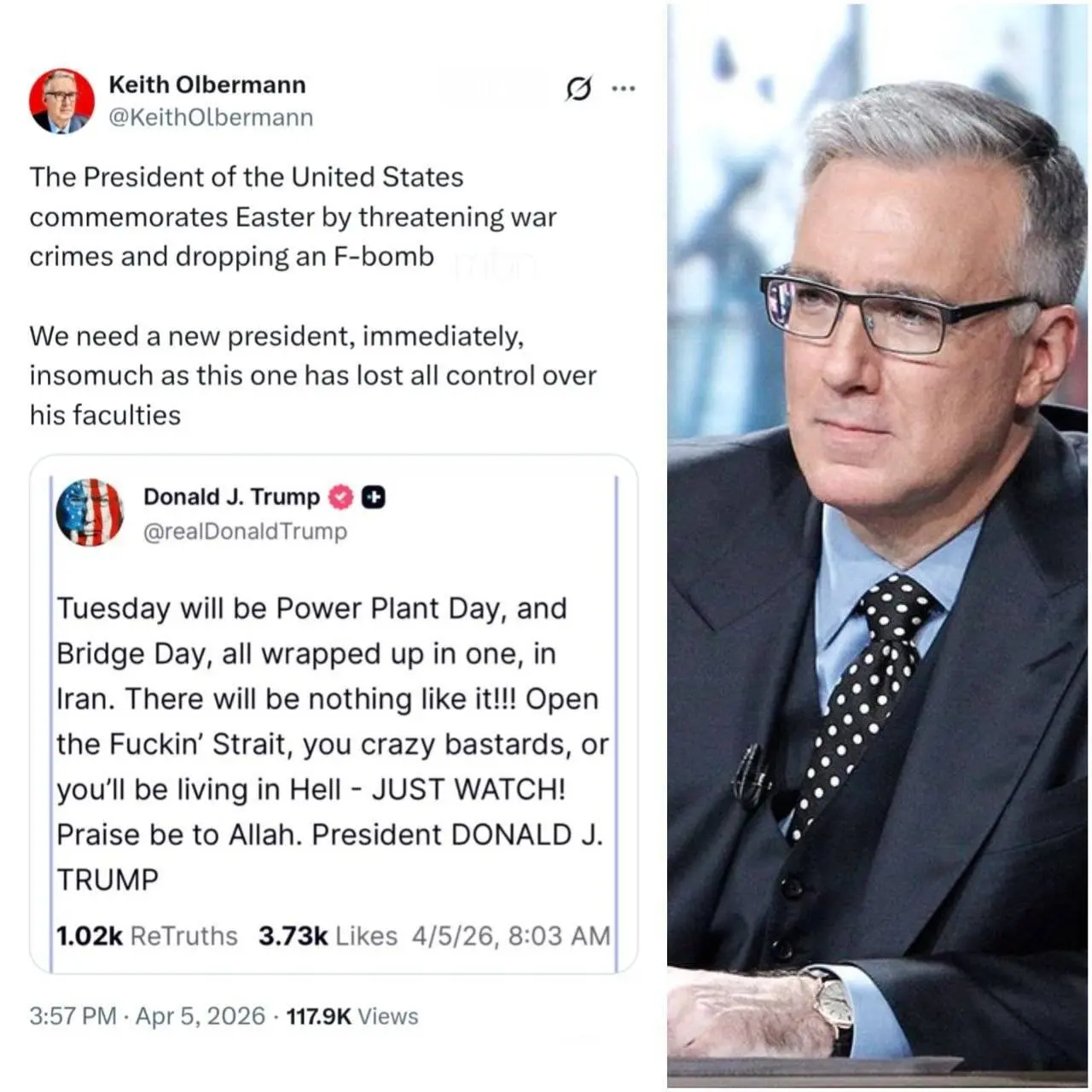 مجری تلویزیون آمریکا: به یک رئیس جمهور جدید نیاز داریم + عکس