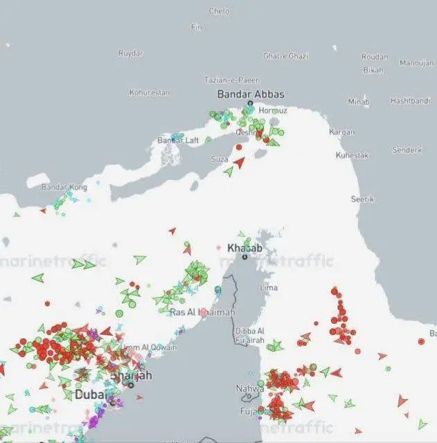 وضعیت تردد در تنگه هرمز پس از آتش بس+عکس