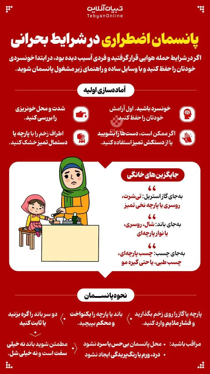 آموزش پانسمان اضطراری در شرایط بحرانی