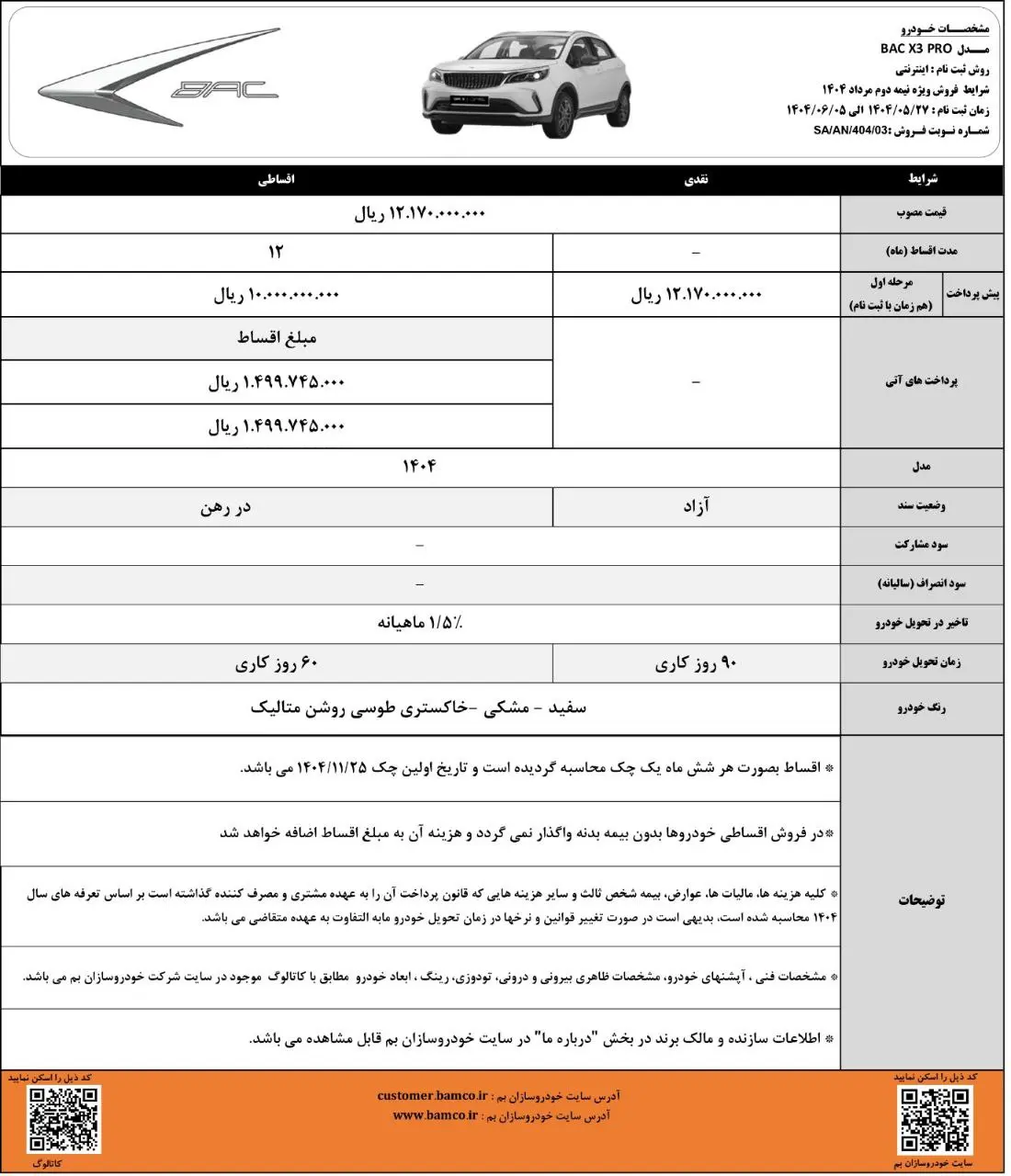 تمدید شرایط فروش BAC X3 Pro تا پنجم شهریور ماه