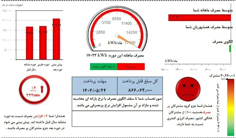 افشای قبض پرمصرف‌ترین مشترک برق ایران + عکس 