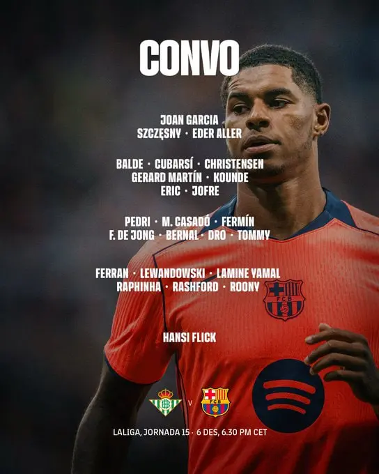 اعلام فهرست بارسلونا برای دیدار با رئال بتیس: بازگشت دییونگ و لوپز