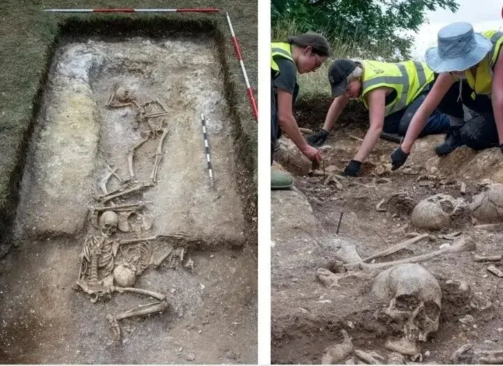 گودال ترسناک پر از اسکلت در یک مزرعه