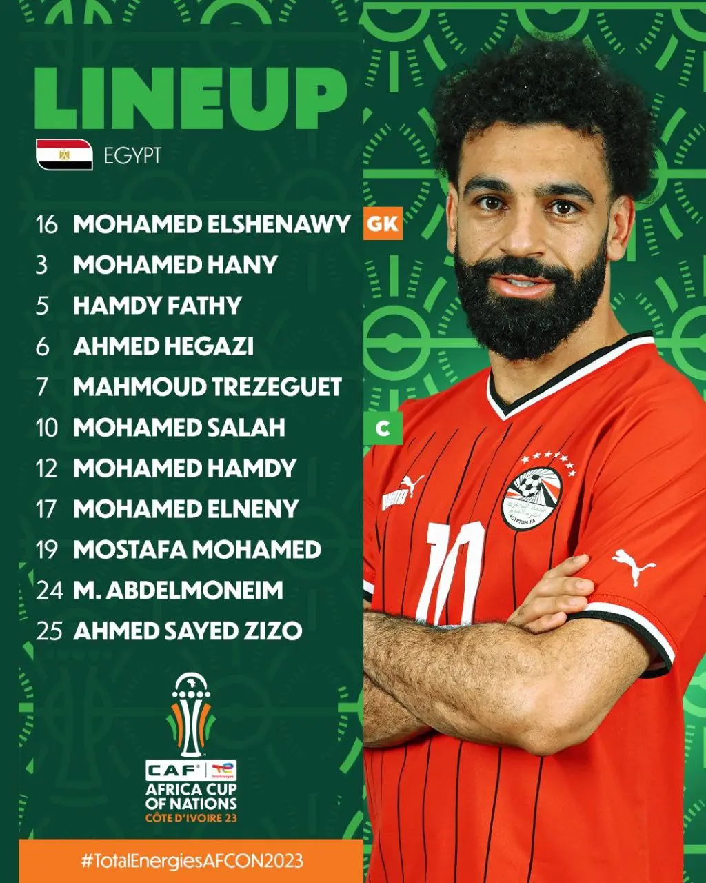 رونمایی از ترکیب دو تیم ملی مصر و موزامبیک