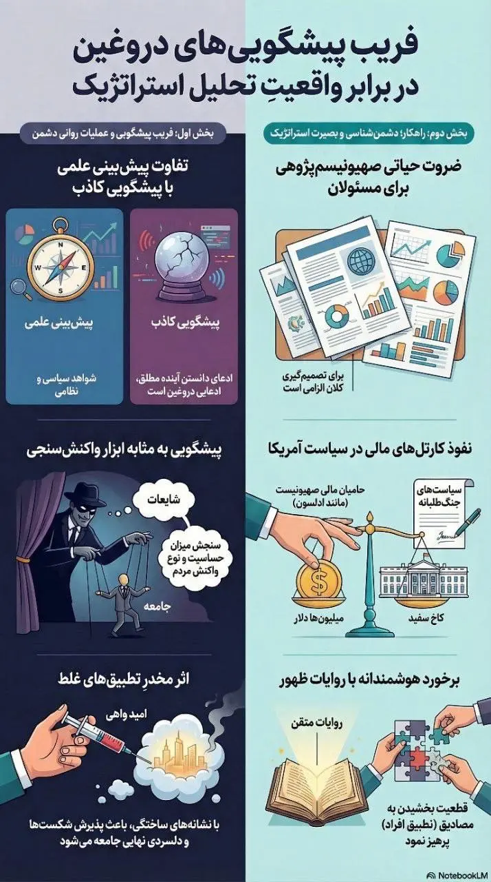 فریب پیشگویی‌های دروغین در برابر واقعیت تحلیل استراژیک + اینفوگرافیک