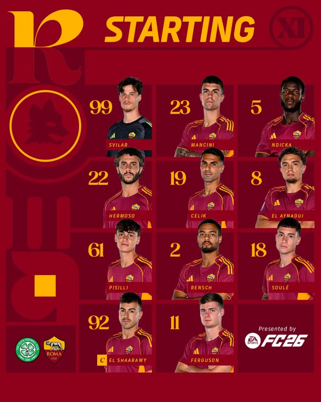 ترکیب رم مقابل سلتیک