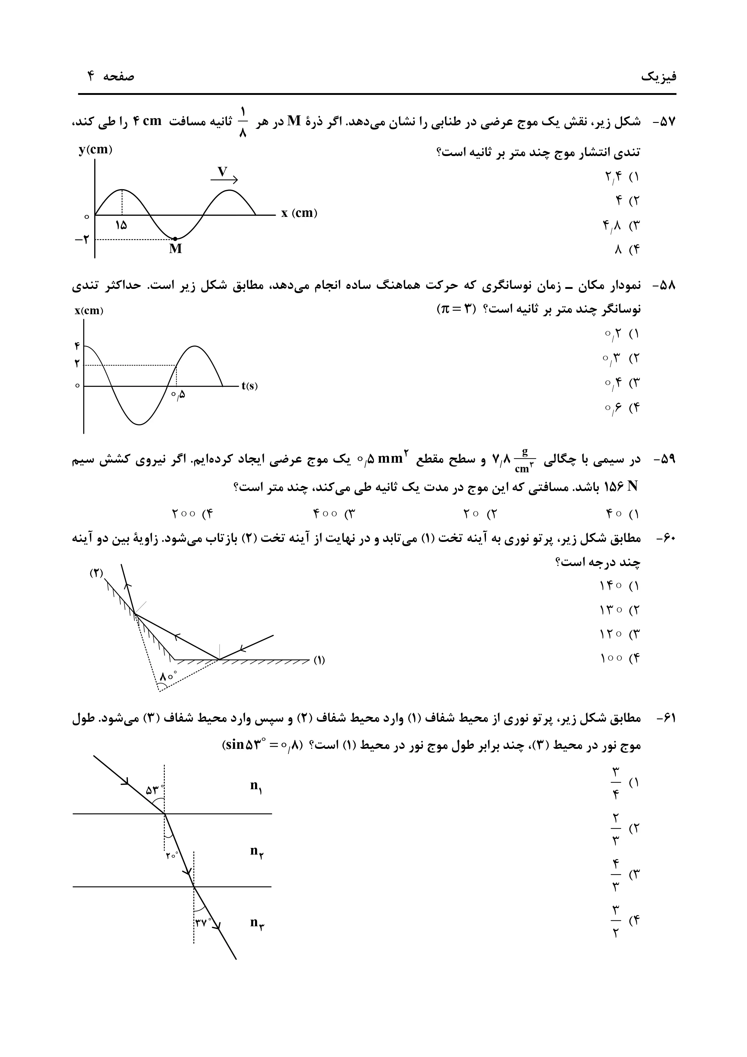 دانلود دفترچه سوالات کنکور تجربی نوبت اول ۱۴۰۴ + فیزیک ، شیمی