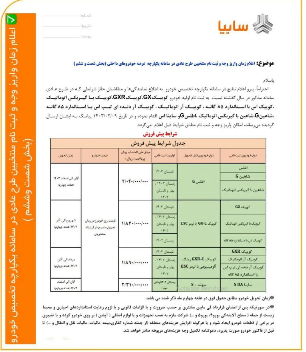 آغاز فروش 10 خودرو سایپا از امروز + جزییات 