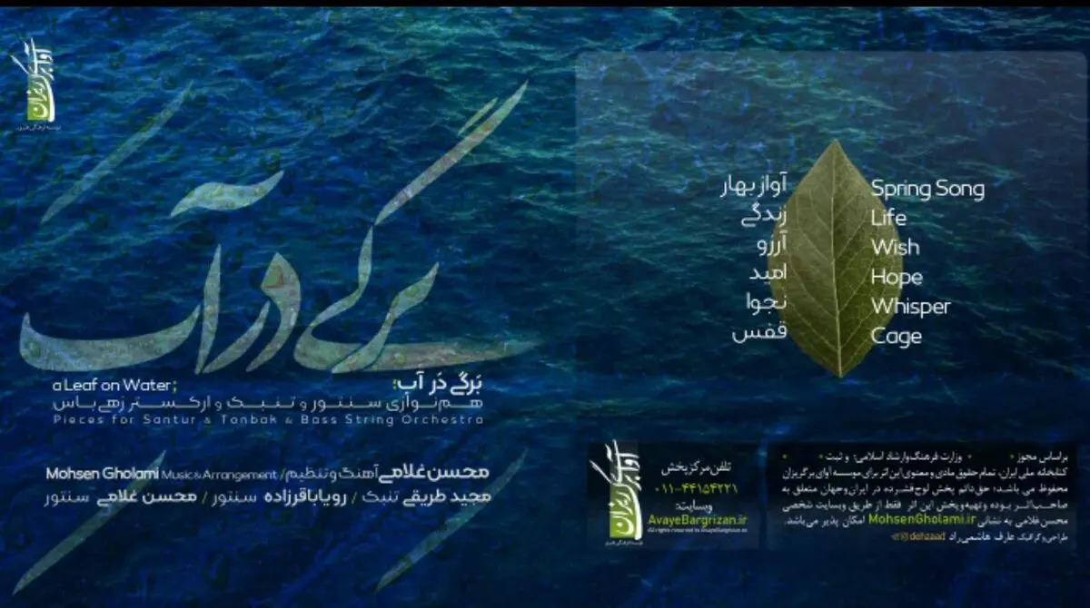 آلبوم «برگی در آب» منتشر شد/ همنوازی سنتور و تنبک 