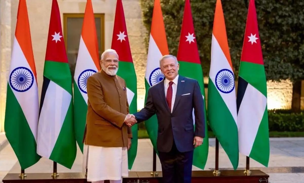 دیدار نخست‌وزیر هند با پادشاه اردن