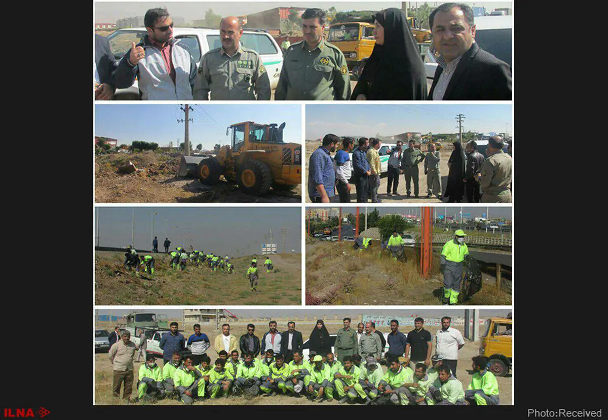پاکسازی حاشیه اتوبان قزوین - کرج از نخاله های ساختمانی 