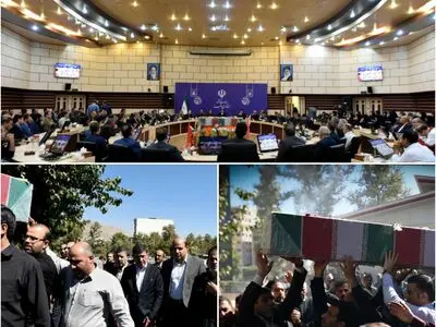 پیکر مطهر شهدای گمنام بر دوش کارکنان استانداری البرز تشییع شد