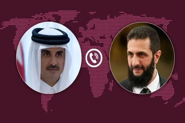گفت‌وگوی تلفنی رئیس دوره انتقالی سوریه و امیر قطر
