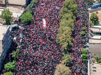 شرکت آمریکایی وسعت مراسم تشییع رهبر شهید انقلاب را ثبت کرد+ تصاویر