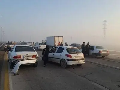 9 مصدوم در تصادف  کمربندی صنایع فولاد اهواز 