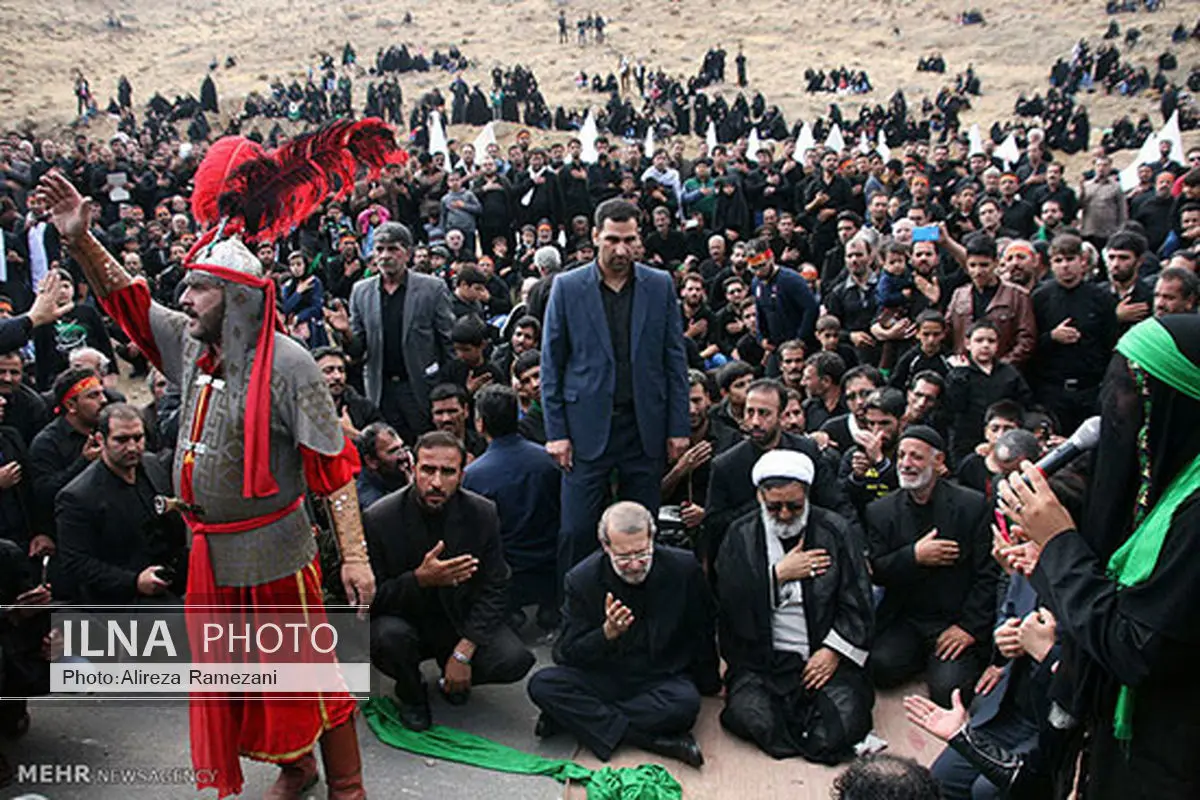 عکس: علی لاریجانی در تعزیه ظهر عاشورا