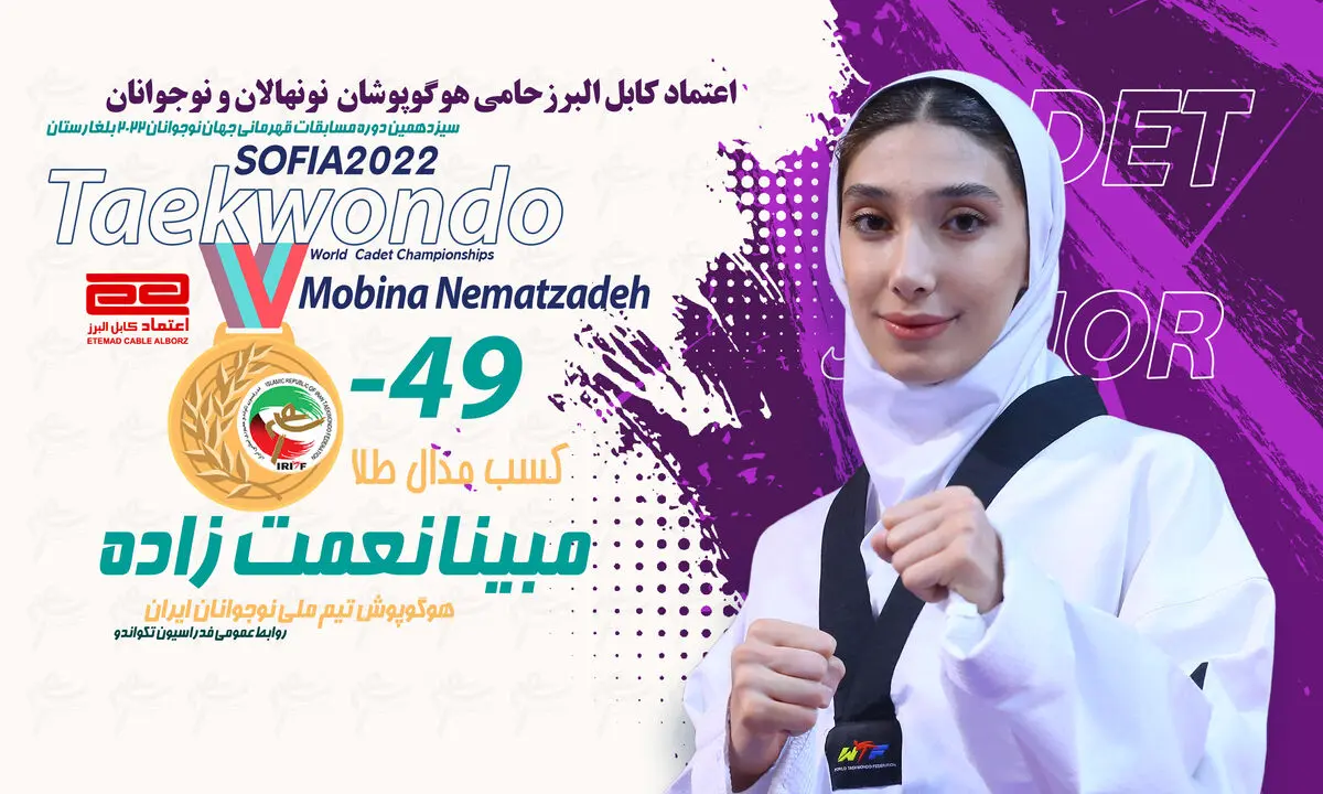 تکواندو قهرمانی جهان؛ نعمت زاده طلایی شد