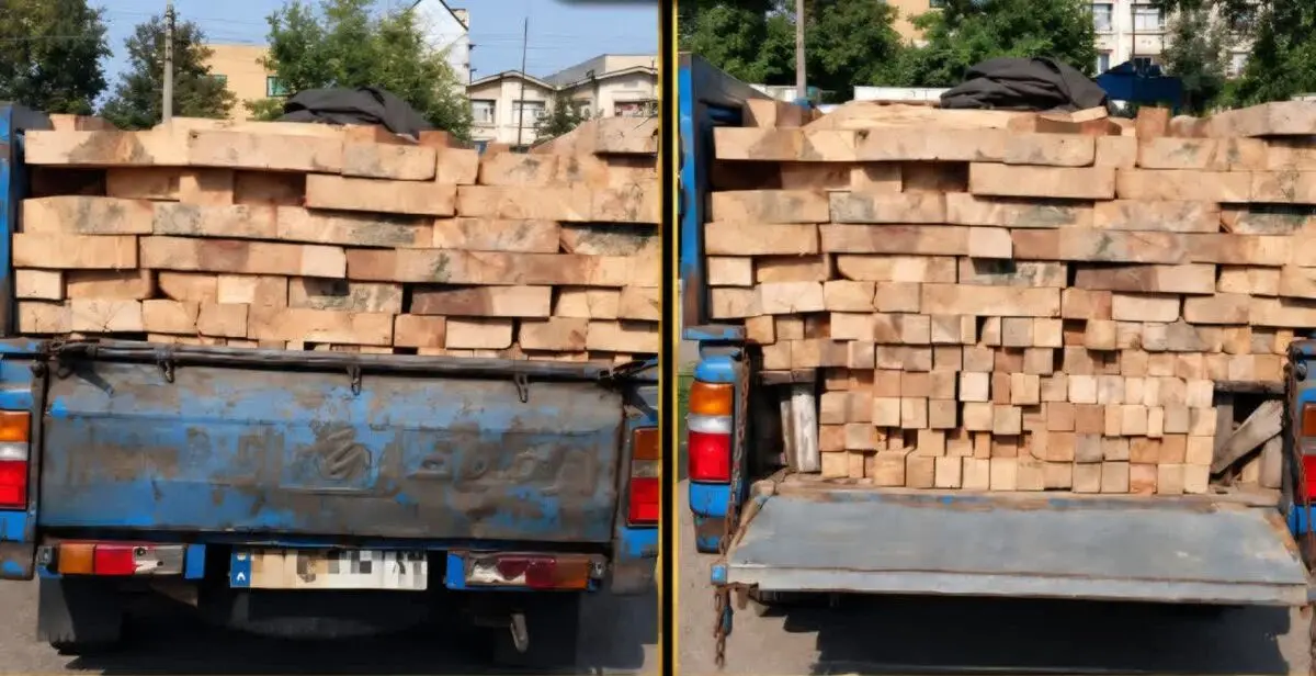 توقیف نیسان حامل ۲ تن چوب راش قاچاق در محور هراز