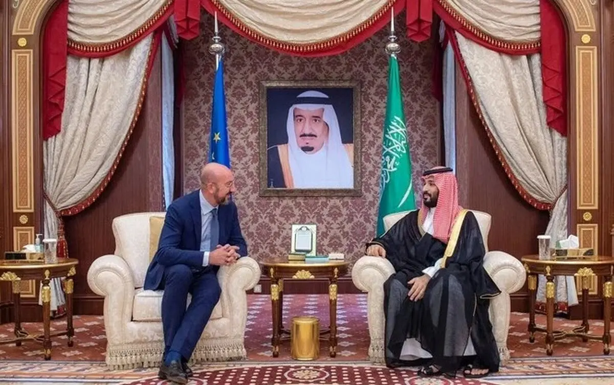 دیدار شارل میشل و محمد بن سلمان در جده