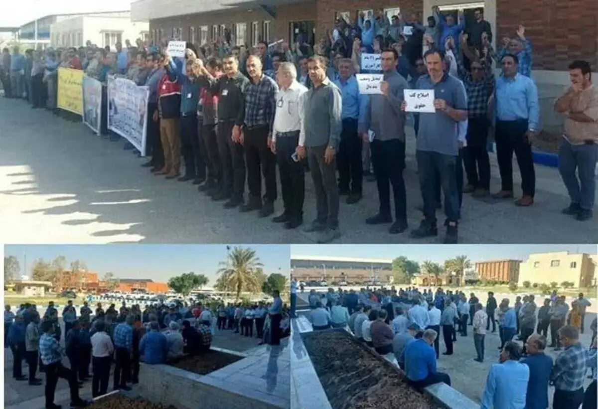 تجمع ادامه‌دار کارگران نفت و گاز آغاجاری