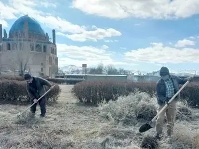 آیین پاک‌سازی میراث جهانی در گنبد سلطانیه برگزار شد