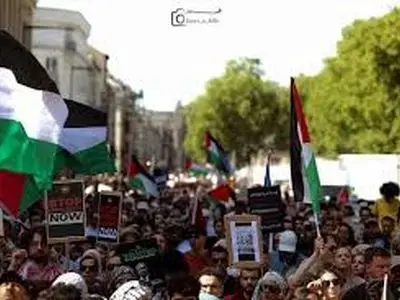 تظاهرات در بلژیک در حمایت از فلسطین + فیلم