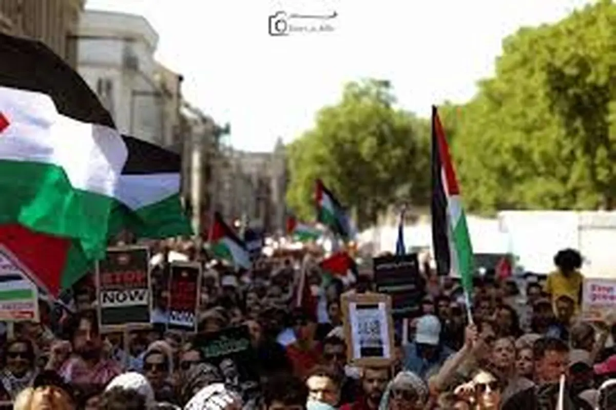 تظاهرات در بلژیک در حمایت از فلسطین + فیلم