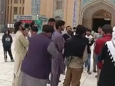 عزاداری زائران پاکستانی مسجد جمکران برای سید حسن نصرالله + فیلم