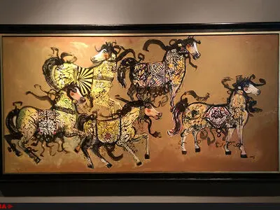 اویسی کوشید از ازدحامِ خط و رنگِ مسلطْ بر مینیاتور ایران بکاهد