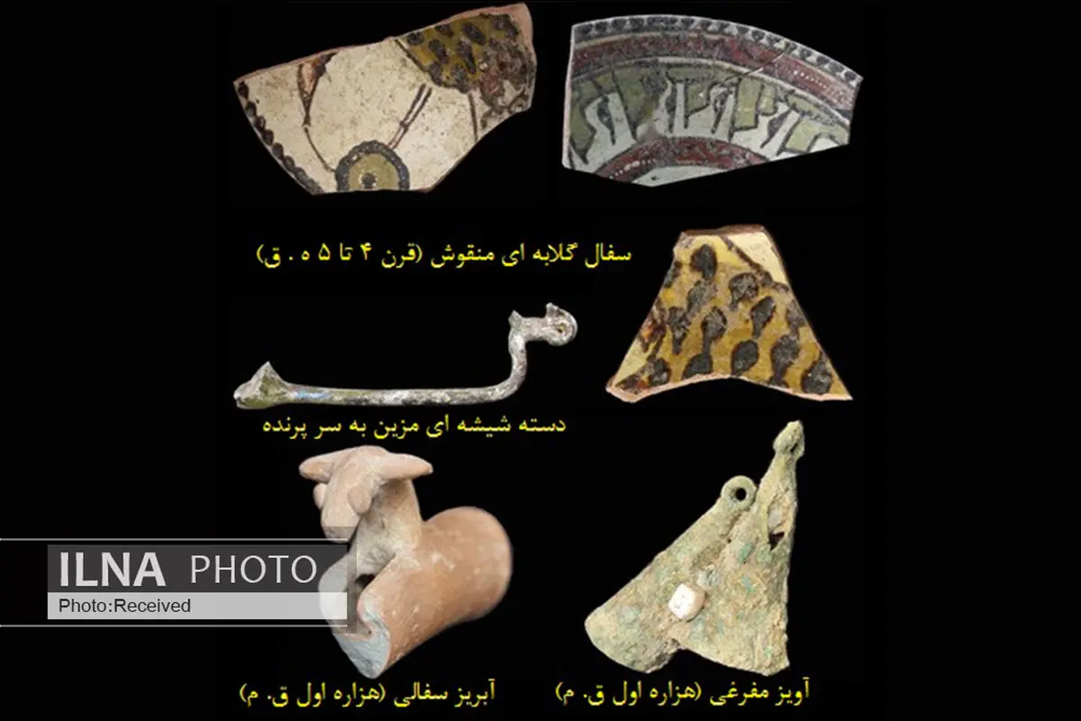 کشف آثار پیش از تاریخ، تاریخی و اسلامی در مازندران/ ظروف سفالی گلابه‌ای منقوش رنگارنگ در محوطه معصومی پیدا شد  