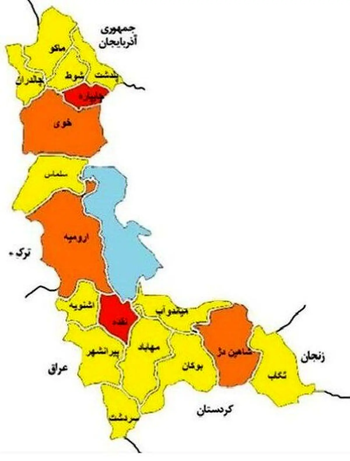 ۲ شهر آذربایجان غربی در وضعیت قرمز کرونایی