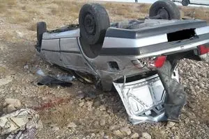 ۲ فوتی و ۲ مصدوم در واژگونی خودرو در جاده ساوه