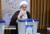 آیت الله نوری همدانی رای خود را به صندوق انداخت