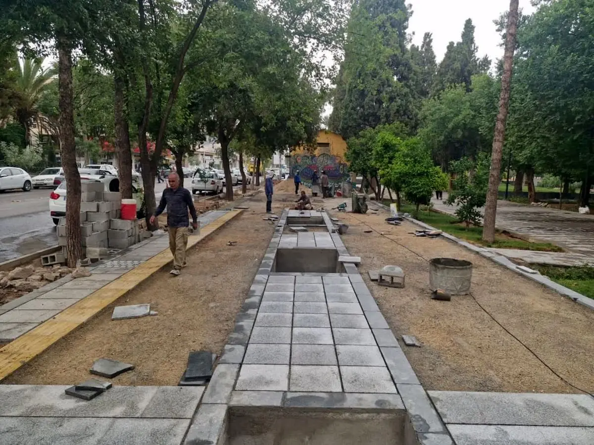 پیشرفت ۹۵ درصدی عملیات پیادهروسازی و مناسبسازی خیابان حافظ