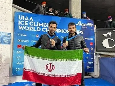 دومین طلای ایران در مسابقات یخ‌نوردی قهرمانی جهان توسط محمدرضا صفدریان