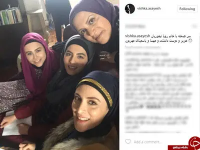 بازیگران در پشت صحنه دیوار به دیوار(عکس)