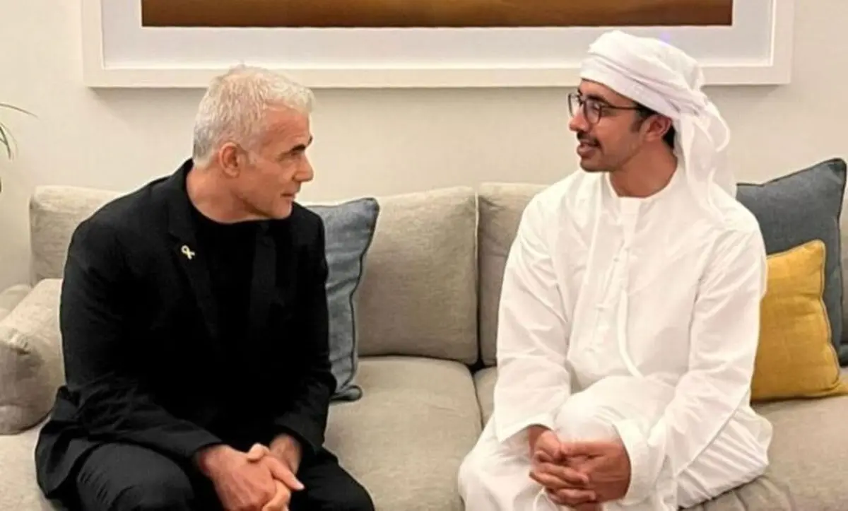 دیدار لاپید با وزیر خارجه امارات در ابوظبی
