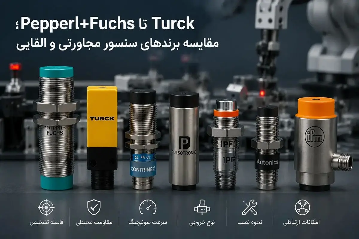 از Pepperl+Fuchs تا Turck؛ مقایسه برندهای سنسور مجاورتی و القایی