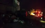 مهار حریق تانکر گازوئیل در کارگاه ذوب قوطی آلومینیوم جاده فراهان